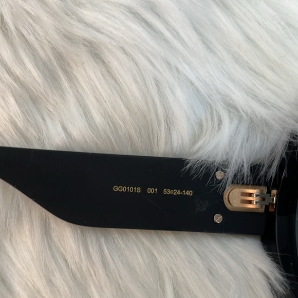 NEW GUCCI SUNGLASSES GG0101S 001 WOMEN ROUND GUCCI GG0101S BLACK Glitter Details main image 11